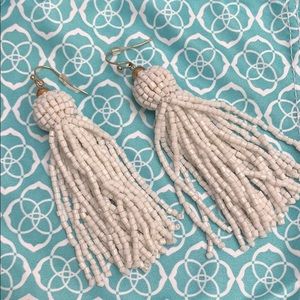 White Bauble Bar Tassle Earrings